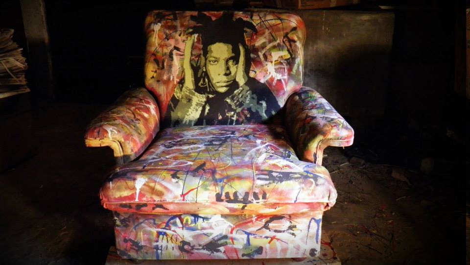 basquiat painted sofa Jean-Michel Basquiat portrait