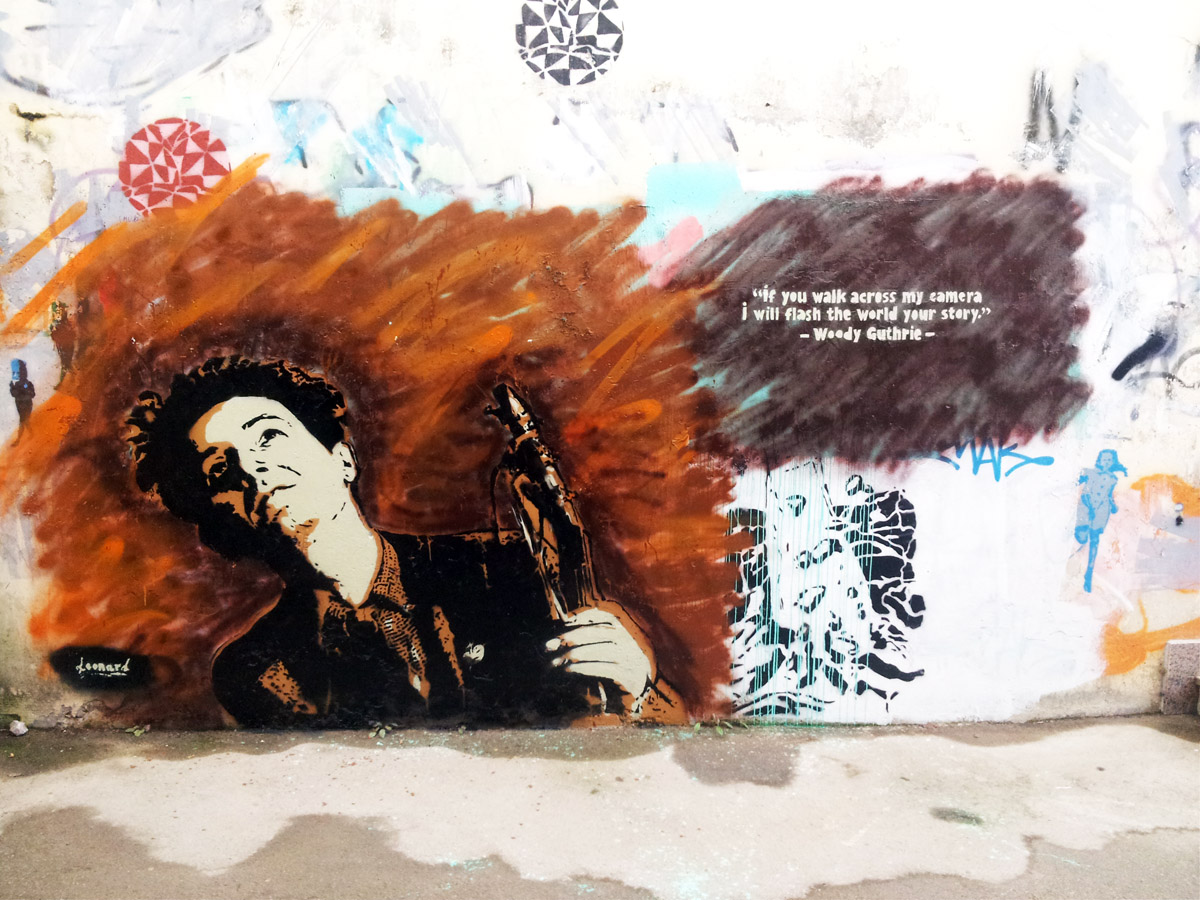 woody guthrie graffiti street art leonard